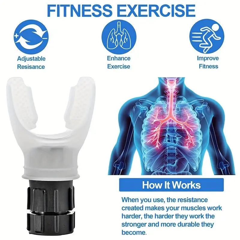 Portable Breathing Exercise Device, Lung Breathing Trainer, Adjustable Endurance Training Device for Improving Lung Capacity, Exercise Equipment