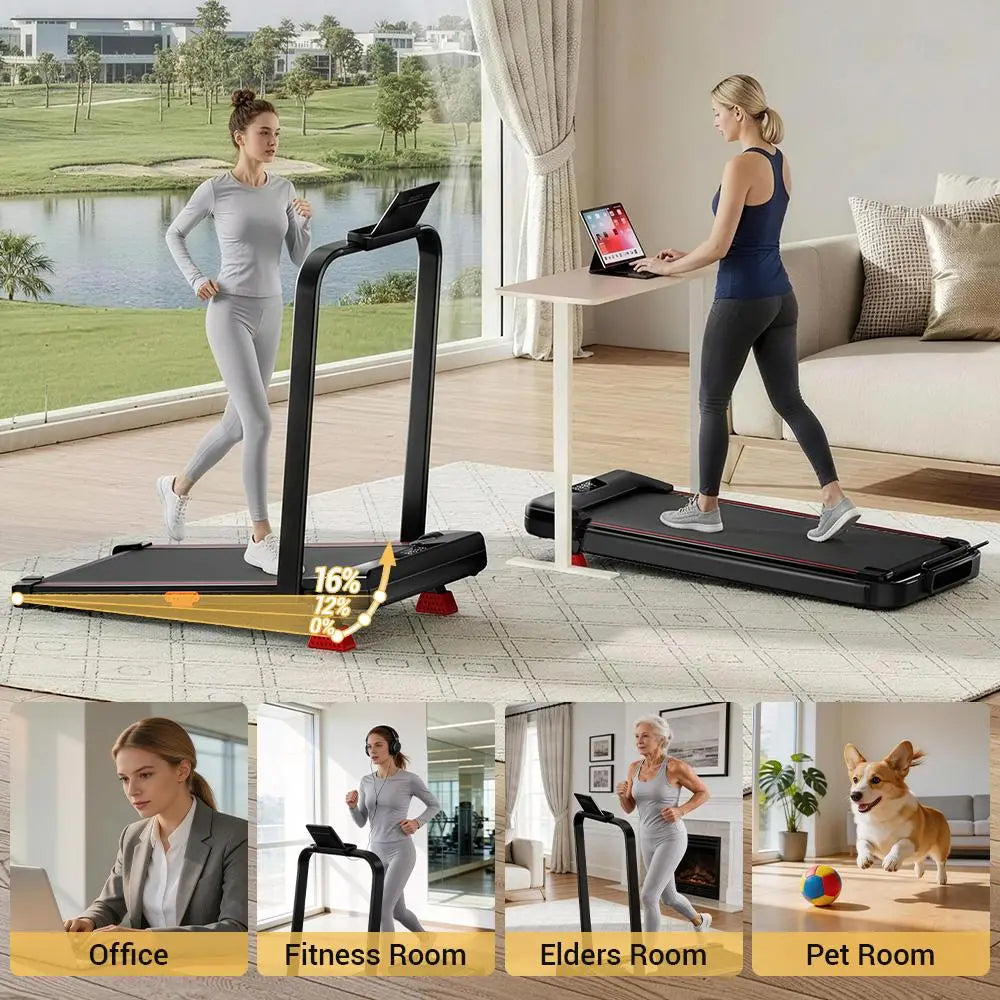 Umay Walking Pad Folding Walking Treadmill for Home/Office, 16% Incline, Handrails, 300 Lbs Capacity Indoor Walking Machine Summerwins Tiktokshopbacktoschool Portable Walking Pad Foldable Walking Treadmill