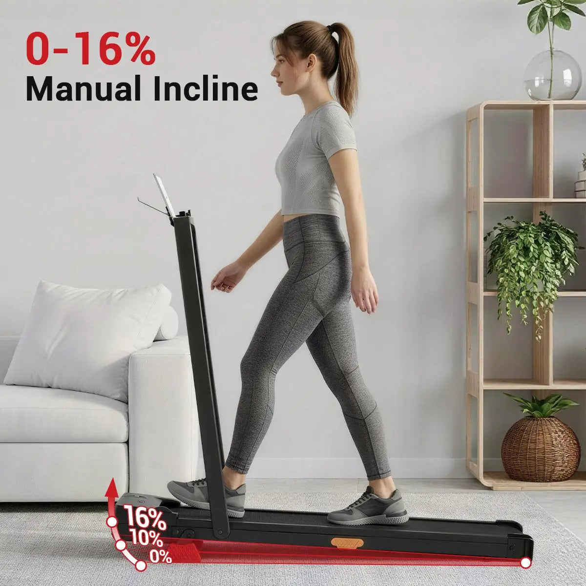 Umay Walking Pad Folding Walking Treadmill for Home/Office, 16% Incline, Handrails, 300 Lbs Capacity Indoor Walking Machine Summerwins Tiktokshopbacktoschool Portable Walking Pad Foldable Walking Treadmill
