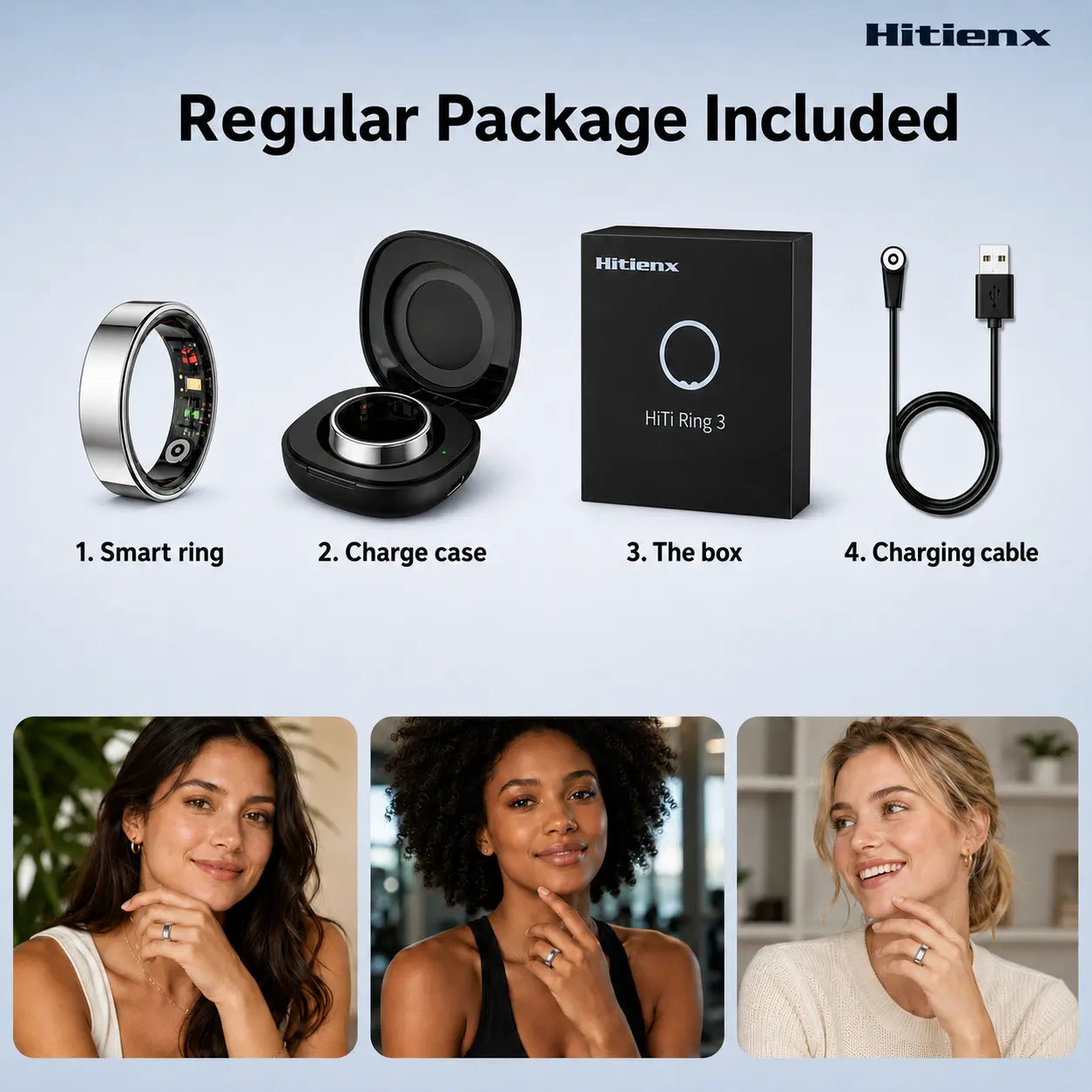 Hitienx Smart Ring 3, Fitness Tracker with 24/7 Sleep Tracking, Heart Rate, Temperature Monitoring, Stress & Cycle Insights, Family Care Mode, No Subscription for Men & Women, Android & Ios Compatible, Wearable, Waterproof #Summerfinds, Wearable Devices,,