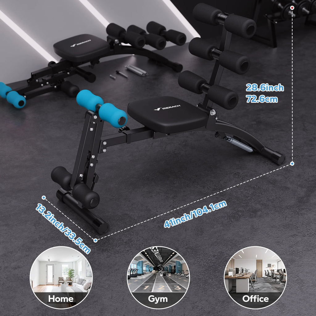 MERACH Adjustable Ab Trainer Bench – Multi-Function Sit-Up & Core Machine