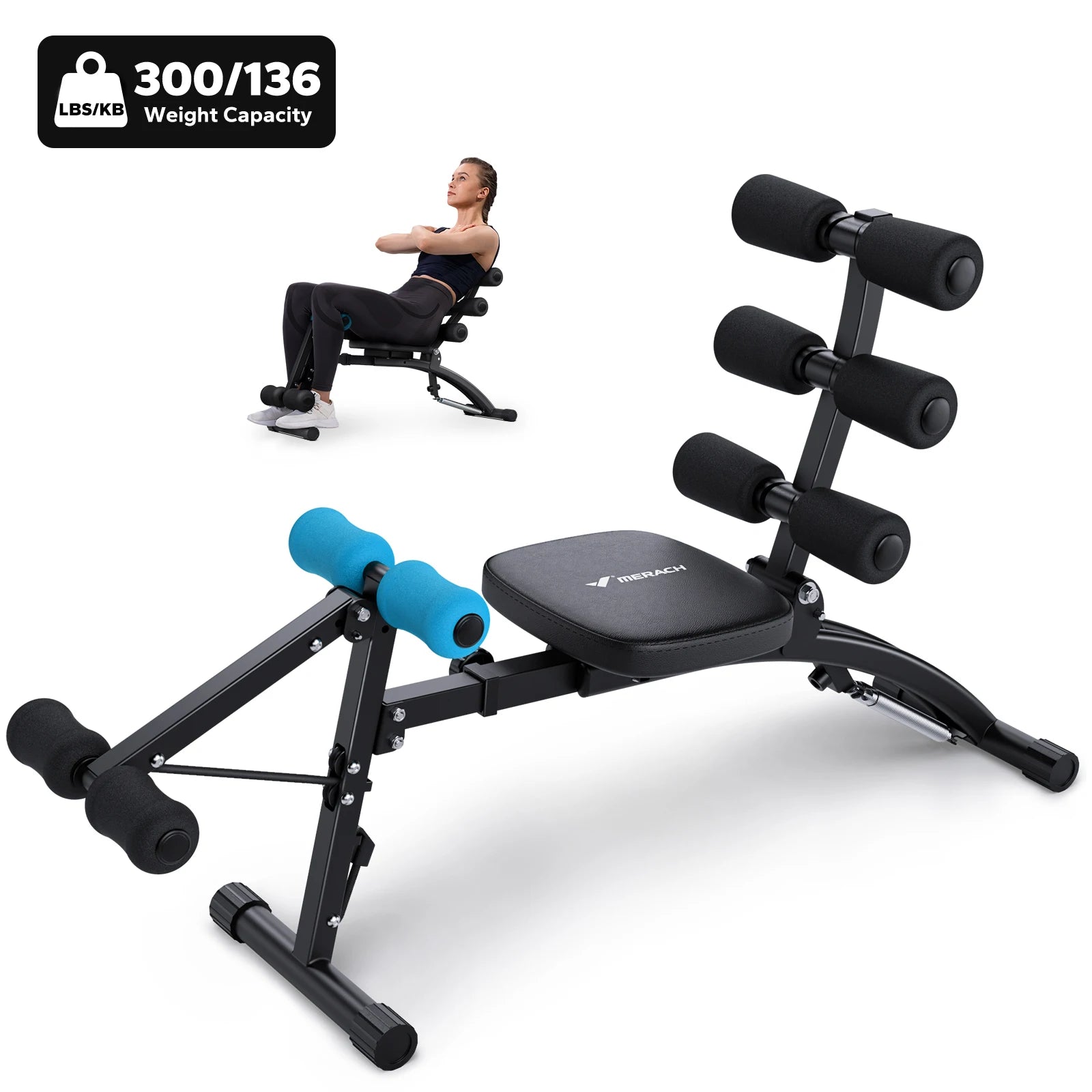 MERACH Adjustable Ab Trainer Bench – Multi-Function Sit-Up & Core Machine
