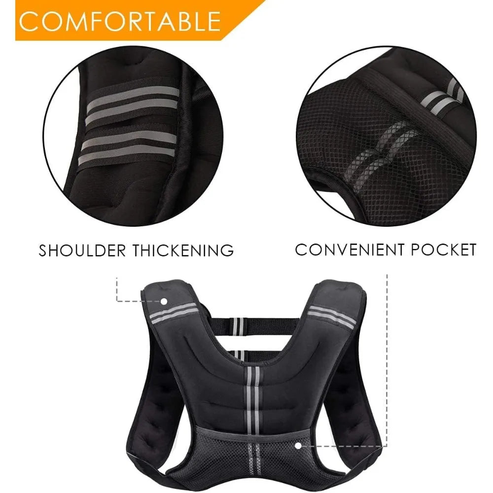 Adjustable Weight Vest – 8 to 30 lbs for Strength Training & Cardio