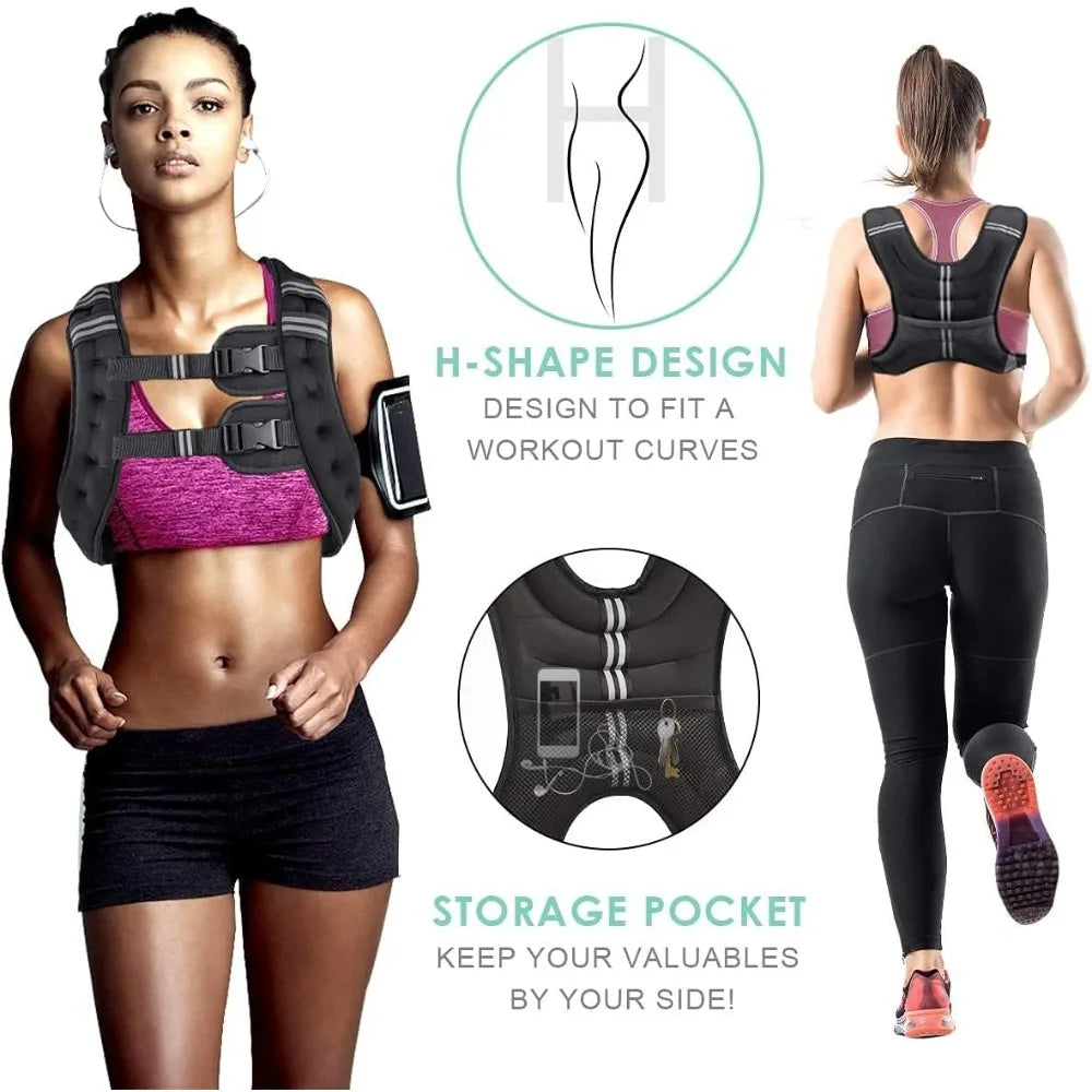 Adjustable Weight Vest – 8 to 30 lbs for Strength Training & Cardio