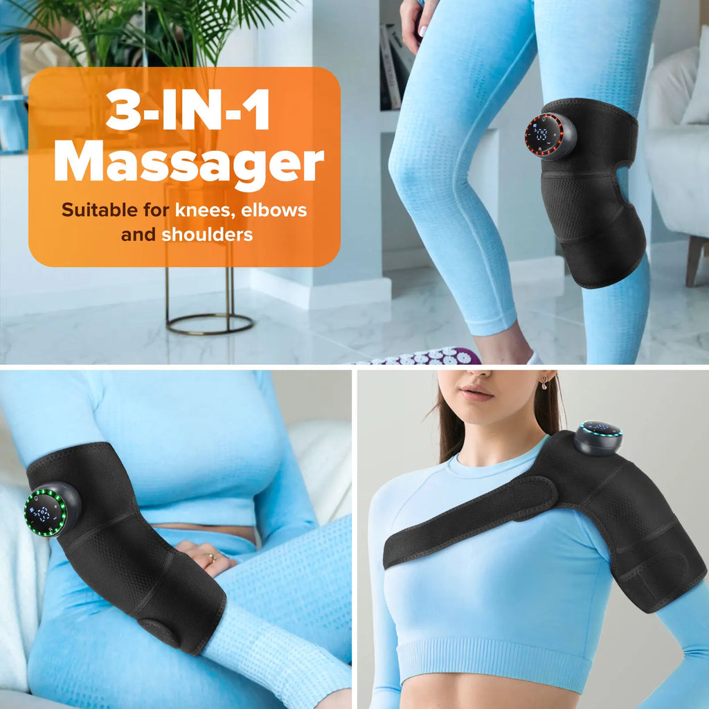 3-in-1 Electric Heating Knee Pad Massager – Knee, Shoulder & Elbow Relief