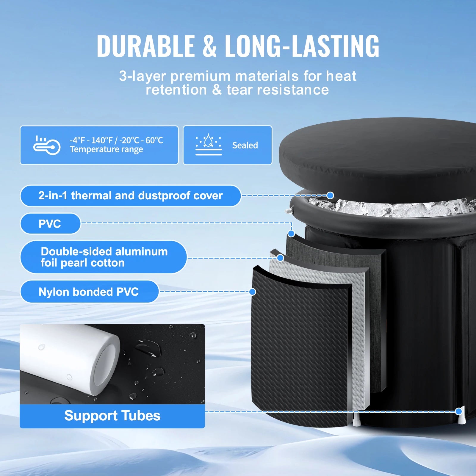 Inflatable Ice Bath Tub – Portable Cold Water Plunge Pool for Athletes