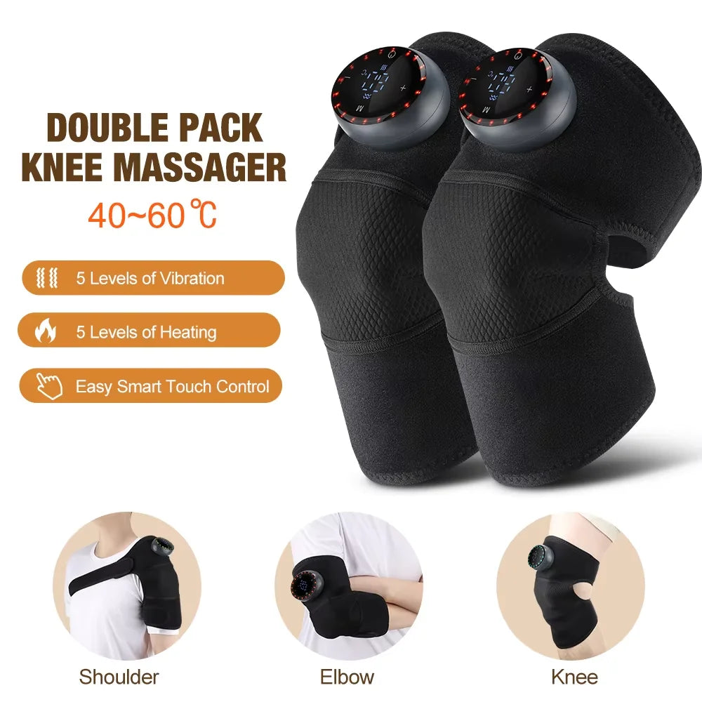 3-in-1 Electric Heating Knee Pad Massager – Knee, Shoulder & Elbow Relief