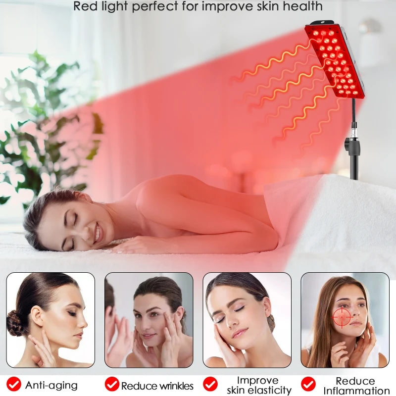 Red Light Therapy Lamp – 660nm & 850nm Full Body LED Panel with Tripod