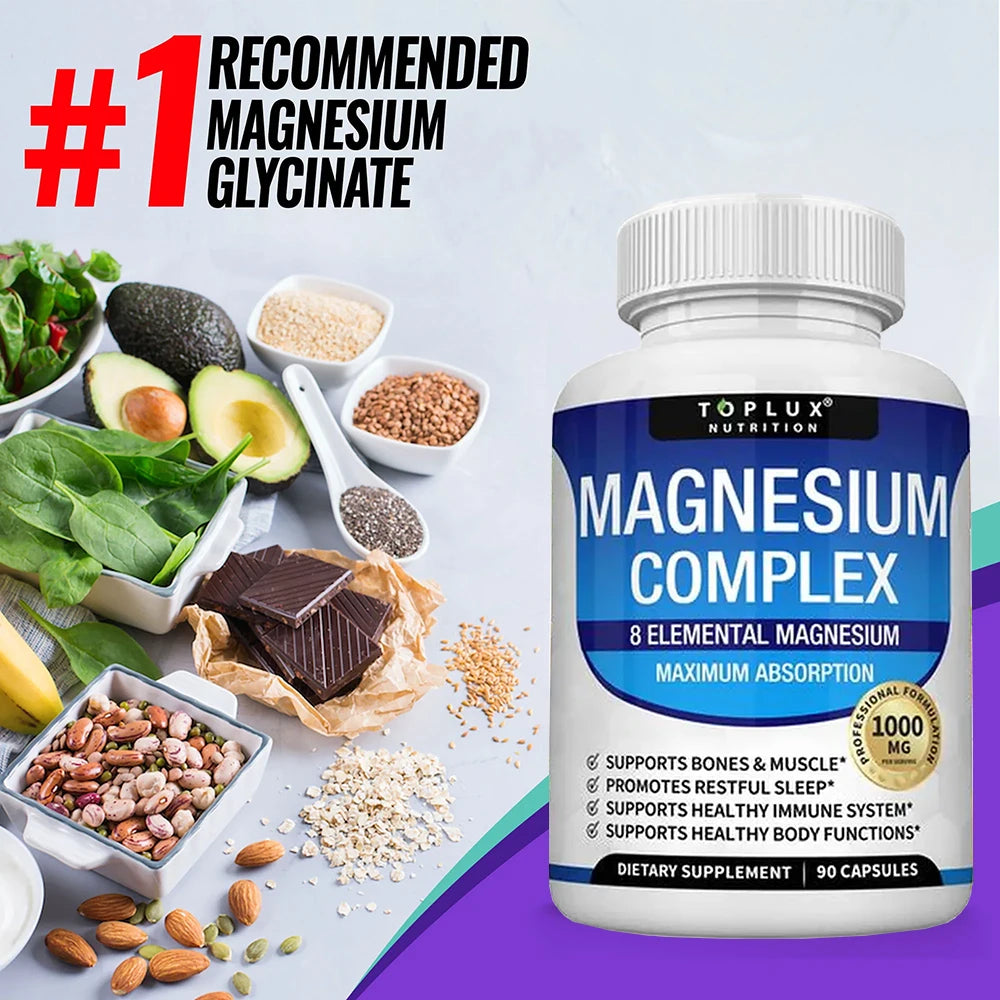 Magnesium Complex 1000MG – Glycinate, Citrate & Malate for Sleep, Stress & Muscle Recovery