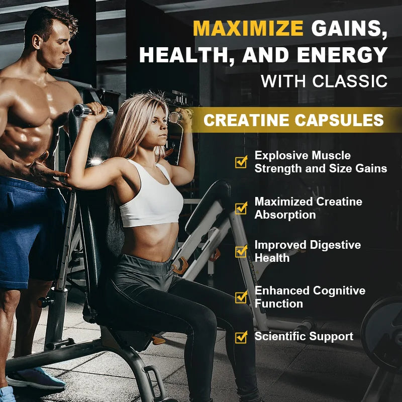 Creatine Monohydrate Capsules – Lean Muscle, Strength & Recovery