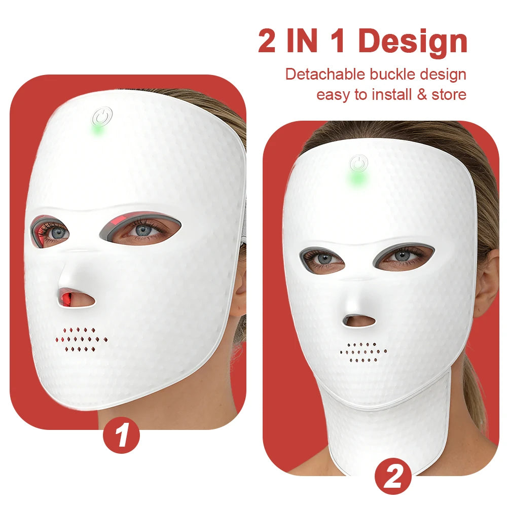 7-Color Photon Face & Neck Mask – LED Anti-Aging Skin Rejuvenation Device