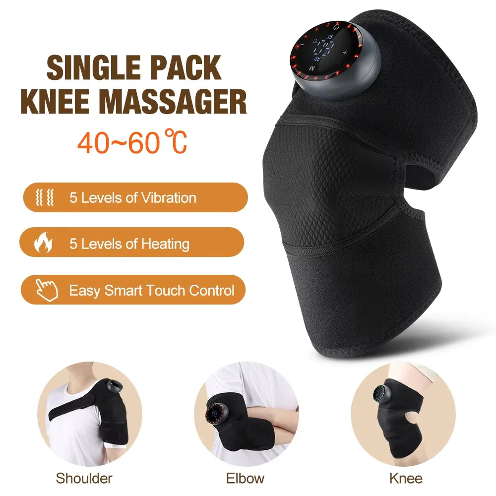 3-in-1 Electric Heating Knee Pad Massager – Knee, Shoulder & Elbow Relief