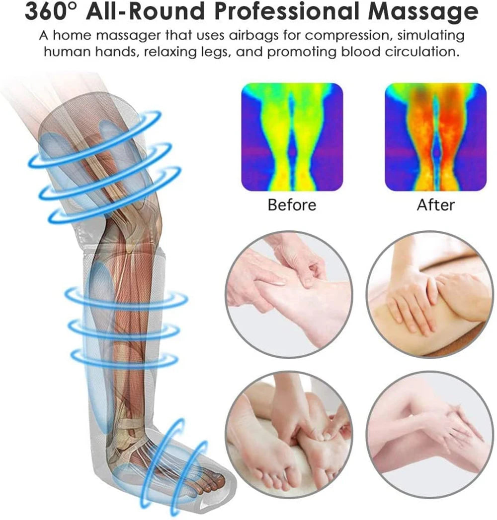 Air Compression Leg Massager – 6-Mode Recovery Boots with Heat
