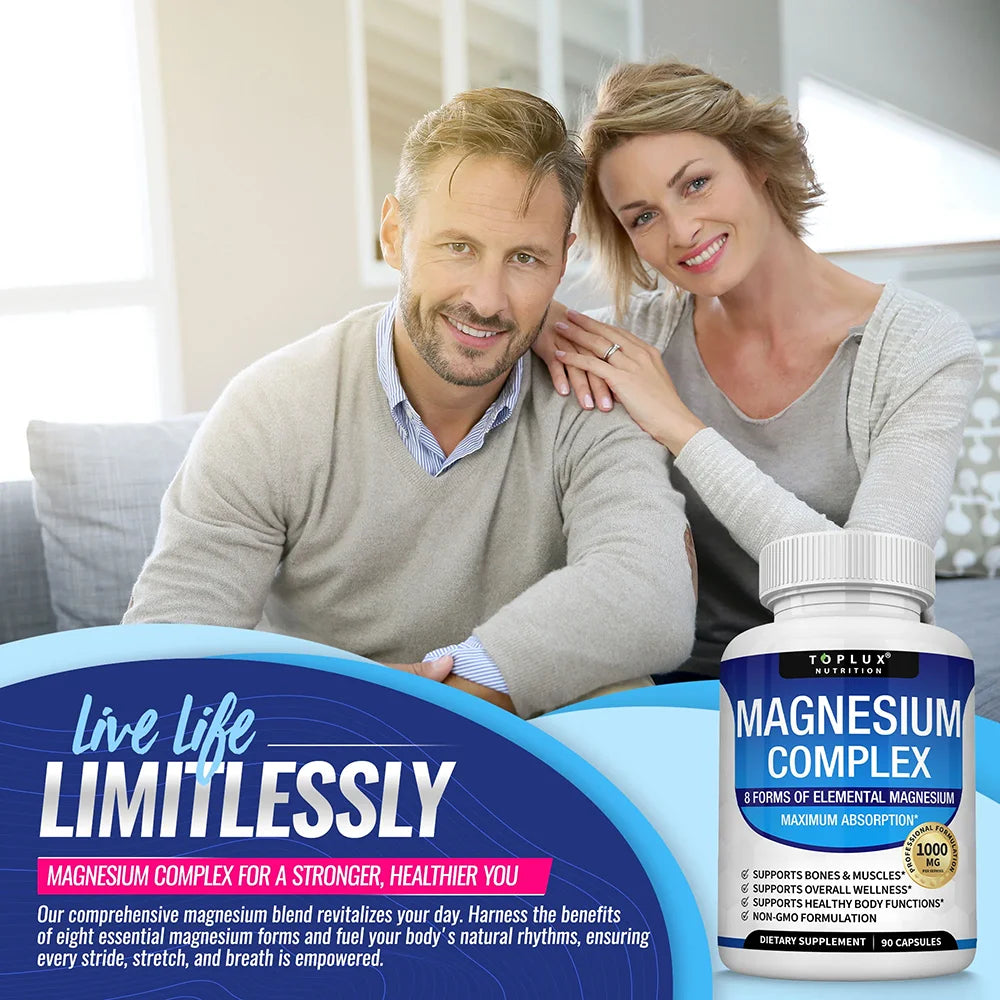 Magnesium Complex 1000MG – Glycinate, Citrate & Malate for Sleep, Stress & Muscle Recovery