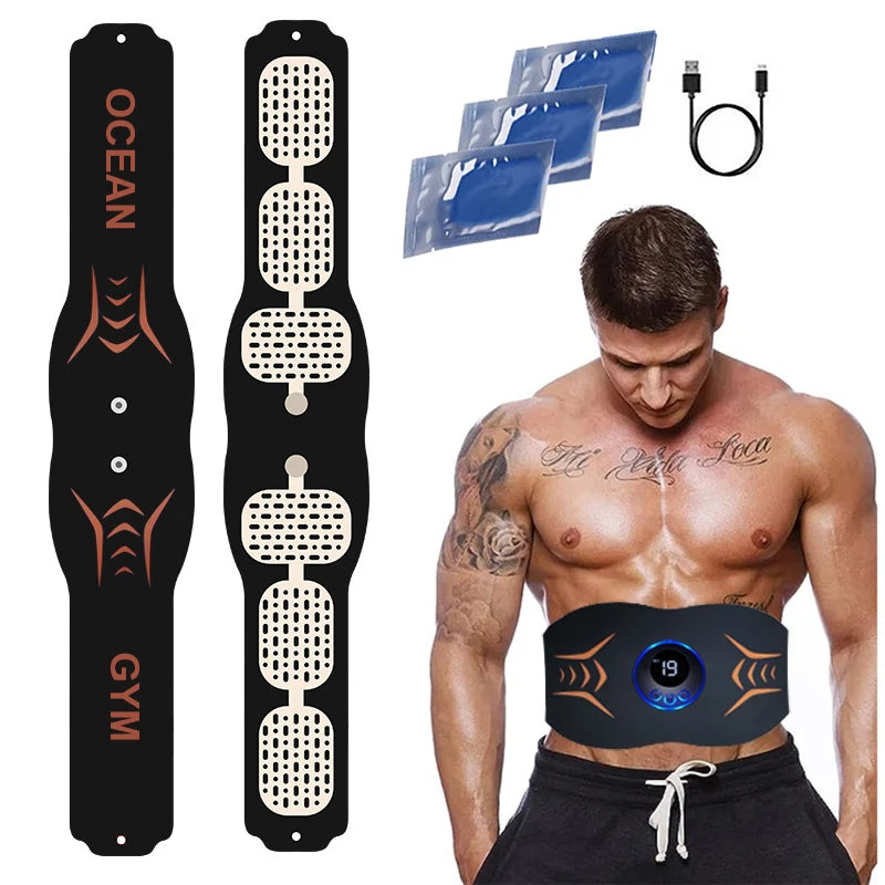 EMS Ab Toning Belt – USB Rechargeable Waist & Abdominal Muscle Stimulator