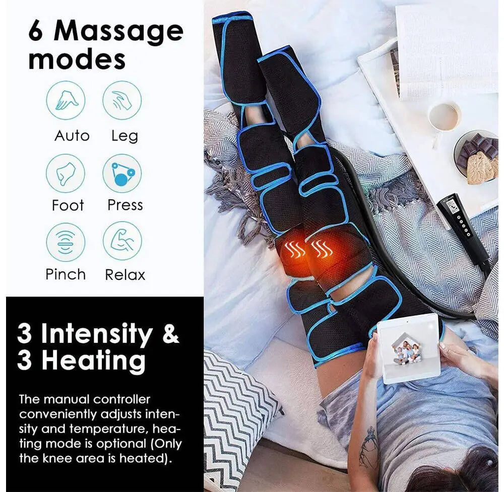 Air Compression Leg Massager – 6-Mode Recovery Boots with Heat