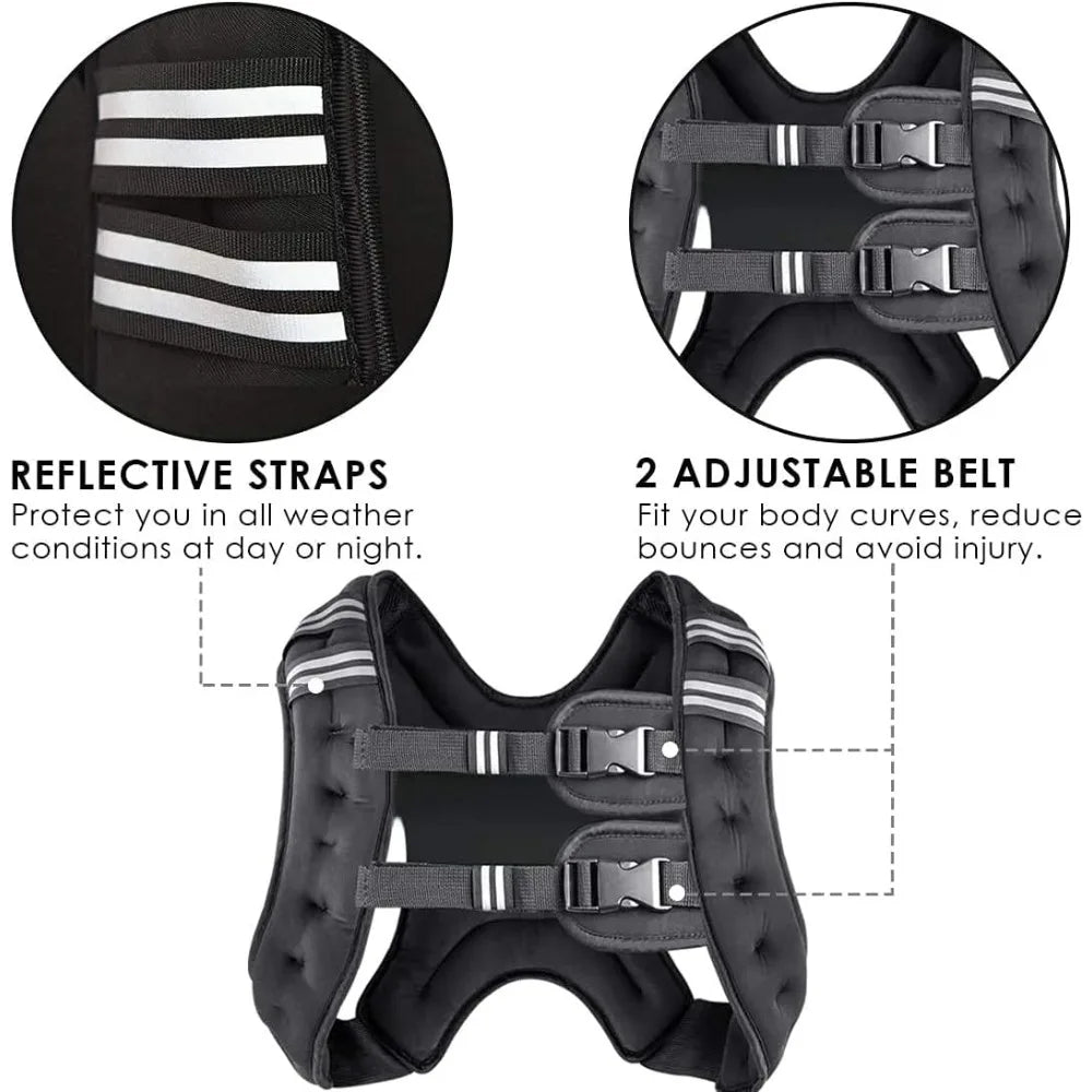 Adjustable Weight Vest – 8 to 30 lbs for Strength Training & Cardio