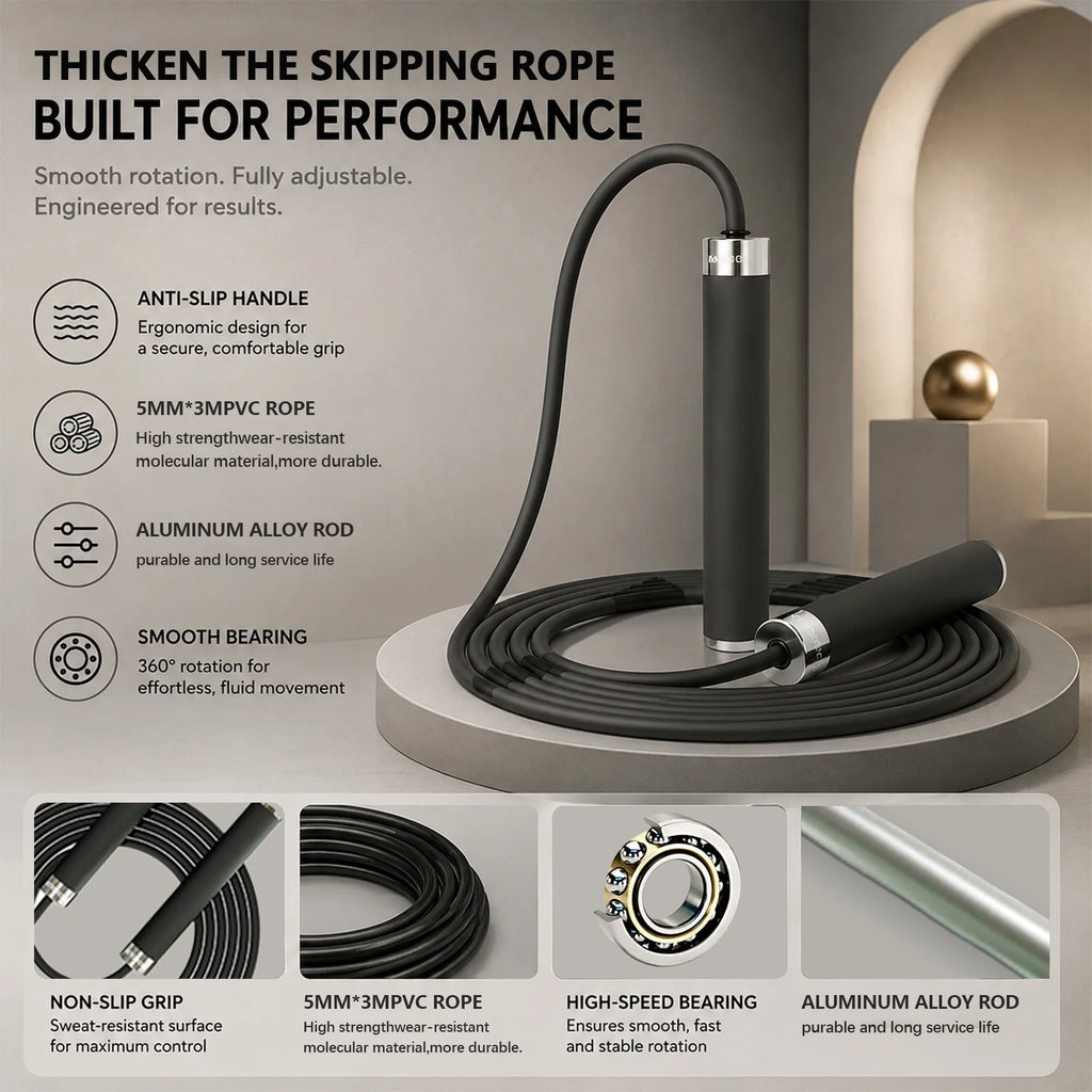 Speed Jump Rope – Adjustable Ball Bearing Skipping Rope for Boxing & Cardio
