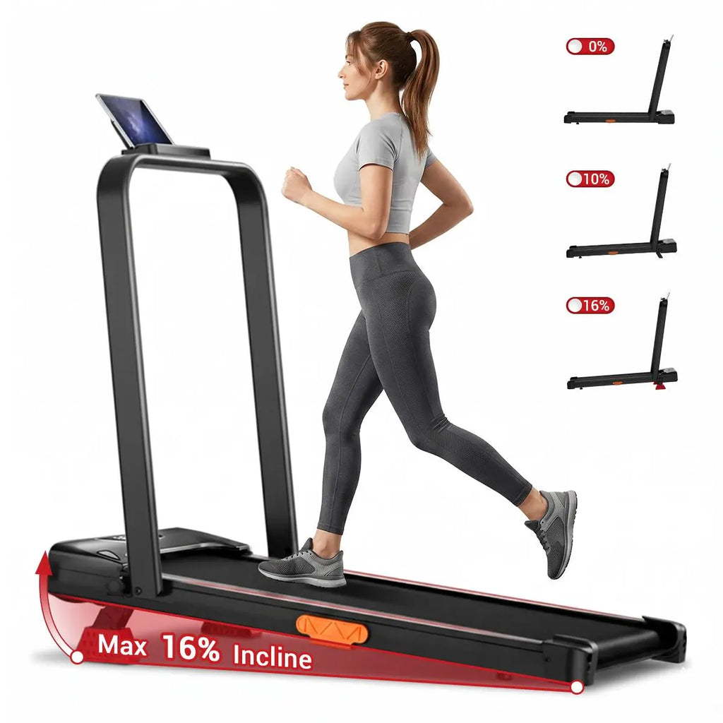 Umay Walking Pad Folding Walking Treadmill for Home/Office, 16% Incline, Handrails, 300 Lbs Capacity Indoor Walking Machine Summerwins Tiktokshopbacktoschool Portable Walking Pad Foldable Walking Treadmill