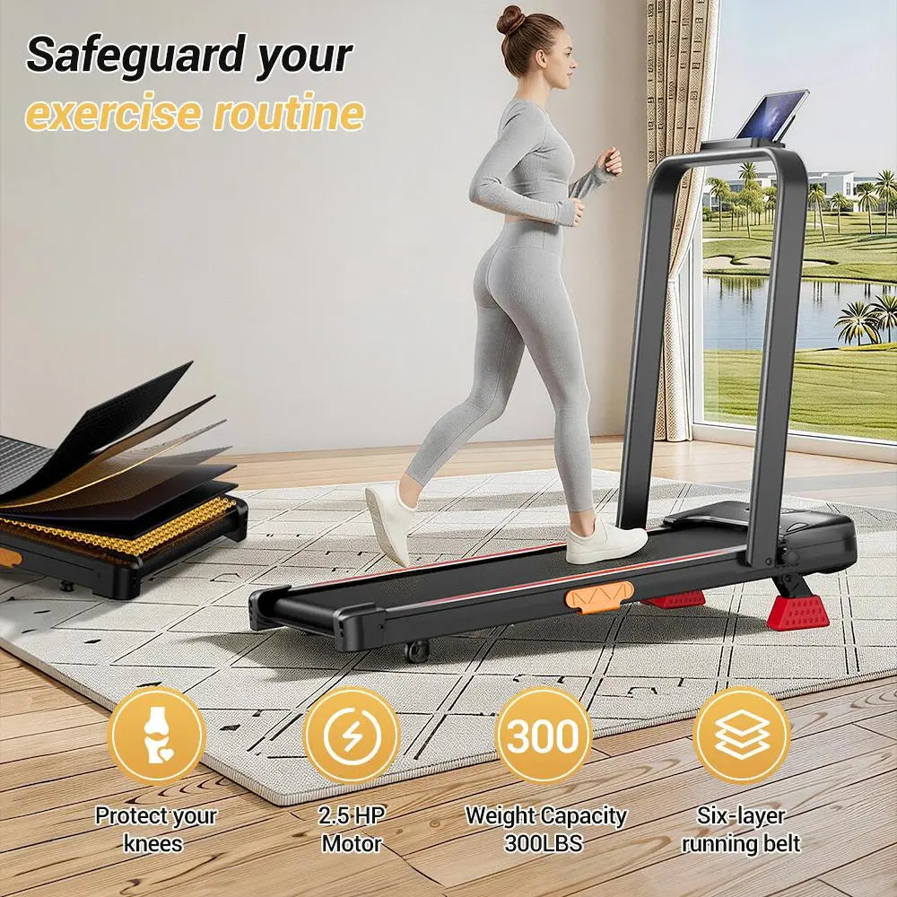 Umay Walking Pad Folding Walking Treadmill for Home/Office, 16% Incline, Handrails, 300 Lbs Capacity Indoor Walking Machine Summerwins Tiktokshopbacktoschool Portable Walking Pad Foldable Walking Treadmill