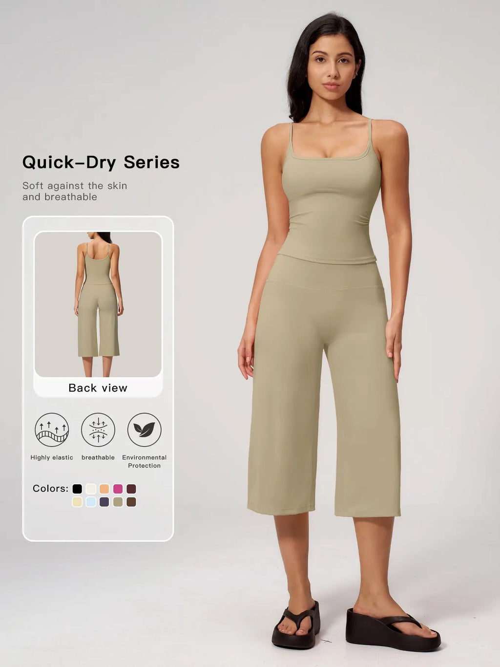 New Yoga Tank Top High Waist Quick-Dry Casual Mid-Length Pants Running Outdoor Athletic Sportswear Yoga Set for Women, Comfortable and Stylish Activewear