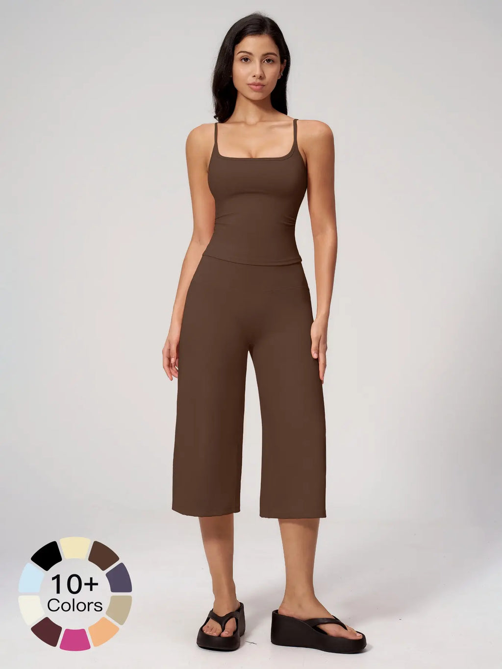 New Yoga Tank Top High Waist Quick-Dry Casual Mid-Length Pants Running Outdoor Athletic Sportswear Yoga Set for Women, Comfortable and Stylish Activewear