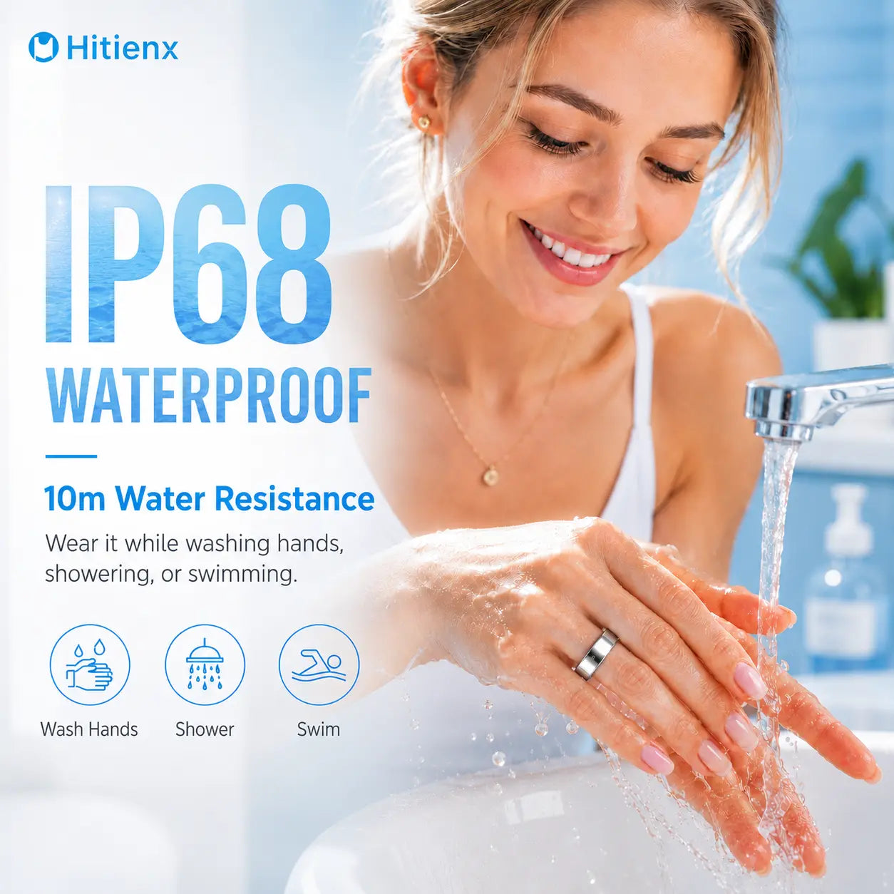 Hitienx Smart Ring 3, Fitness Tracker with 24/7 Sleep Tracking, Heart Rate, Temperature Monitoring, Stress & Cycle Insights, Family Care Mode, No Subscription for Men & Women, Android & Ios Compatible, Wearable, Waterproof #Summerfinds, Wearable Devices,,